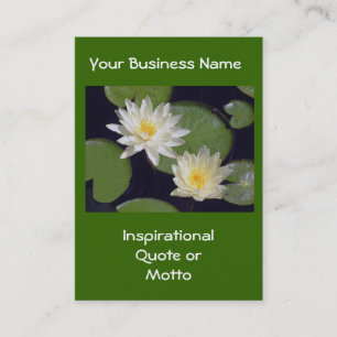 Customisable Business Card, White Lotus Blossoms Card