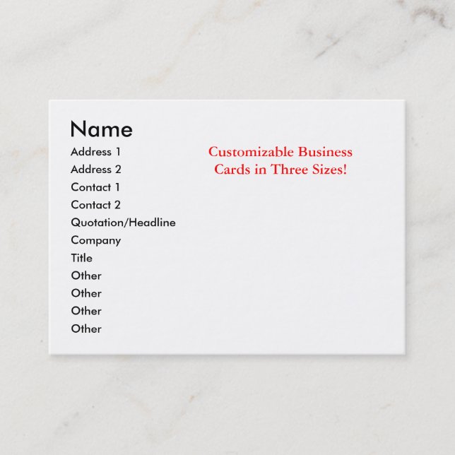 Customisable Business Cards (Front)