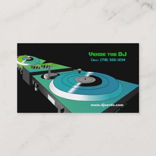 Customisable Business Cards (DJ Theme) (Front)