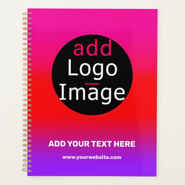Customisable Business  Chic Logo Magenta & Purple  Planner (Front)