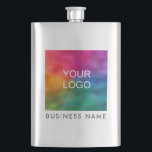 Customisable Business Company Logo Here Template Hip Flask<br><div class="desc">Custom Upload Your Business Company Corporate Here Or Image Photo Picture Elegant Modern Template Classic Flask.</div>