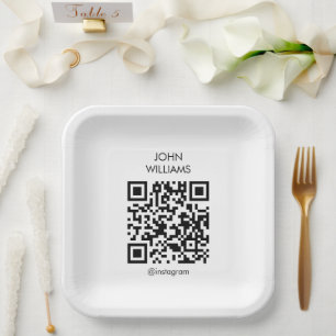 Customisable Business Exhibition Opening QR Code Paper Plate