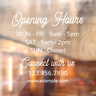Customisable Business Hours Elegant Storefront