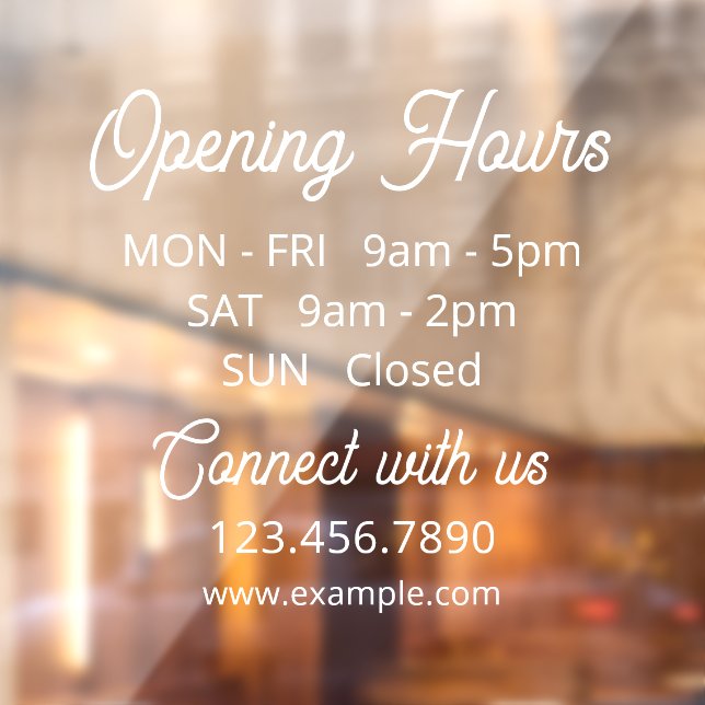 Customisable Business Hours Elegant Storefront (Sheet 2)
