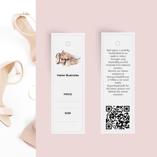 Customisable Business Name logo Clothing Tag (custom clothing tag,editable price tag,boutique hang tag,minimalist swing tag,white fashion tag,)