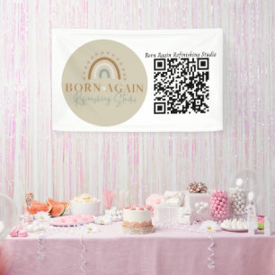 Customisable Business Name & QR Code Banner