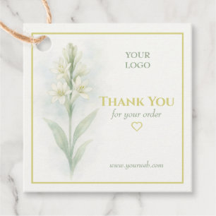 Customisable Business Thank You Tag with Tuberose
