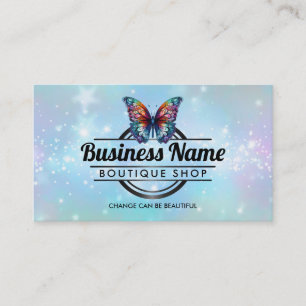 Customisable Butterfly Logo Pink business cards