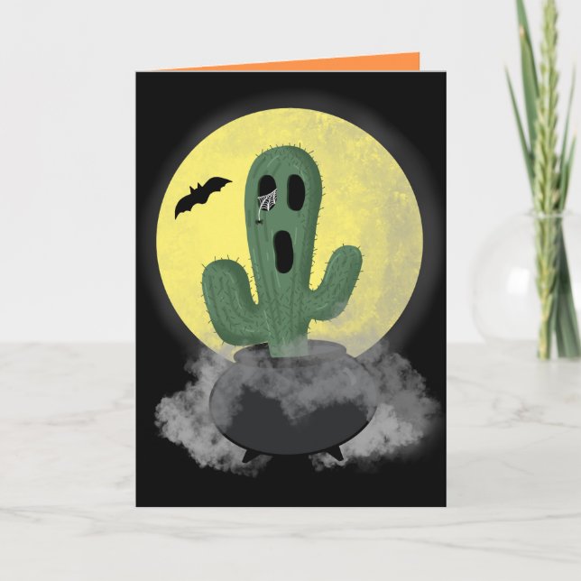 Customisable Cactus Halloween Card (Front)