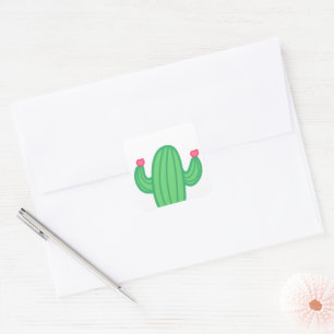 Customisable Cactus with Flowers Sticker