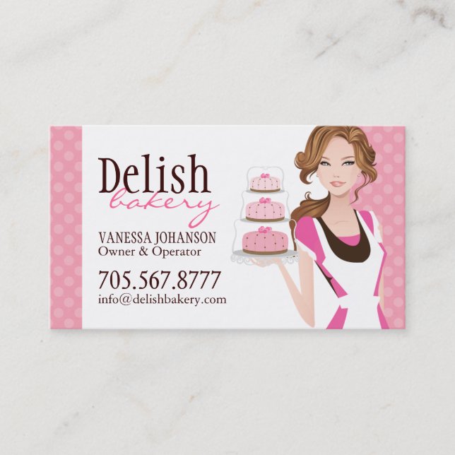 Customisable Cake Bakery Business Card (Front)