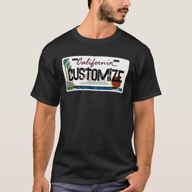 Customisable California license plate shirt (Front)