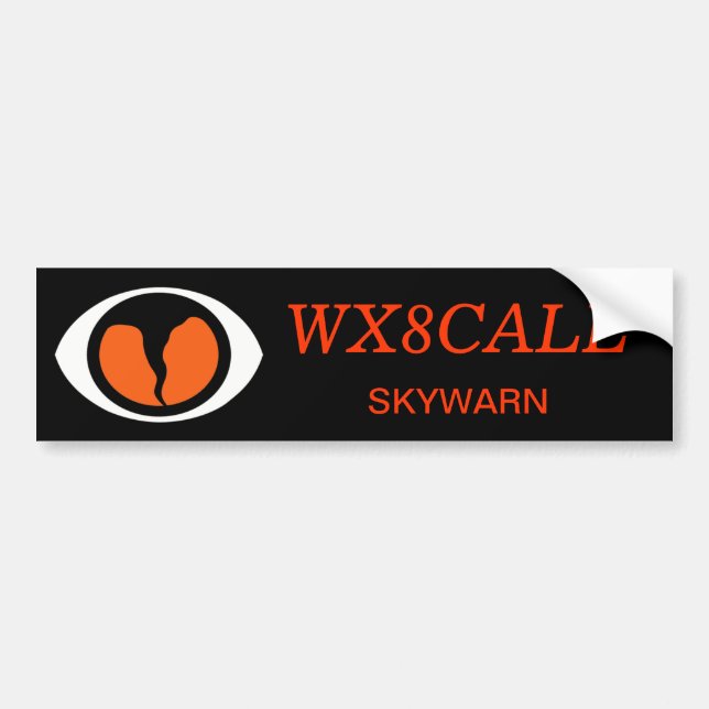 Customisable Call Sign SKYWARN Bumper Sticker (Front)
