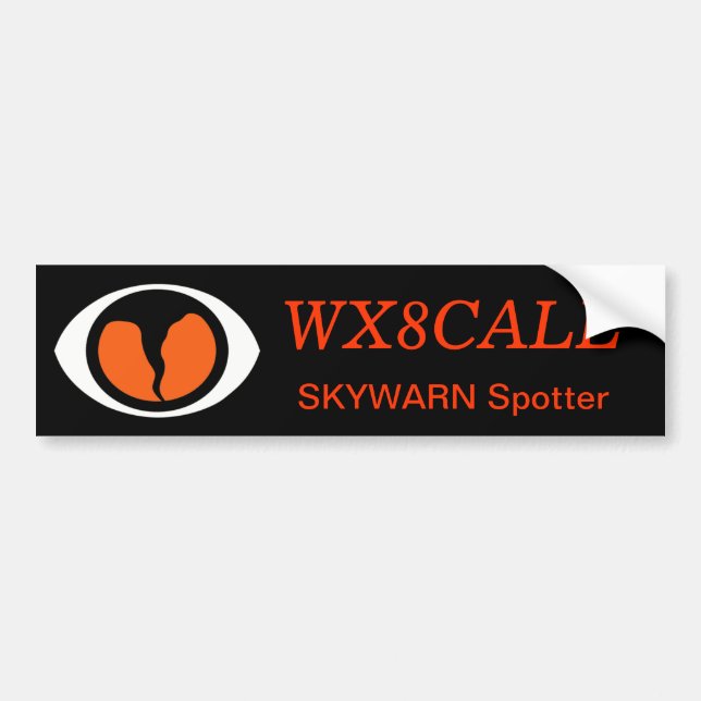 Customisable Call Sign SKYWARN Bumper Sticker (Front)