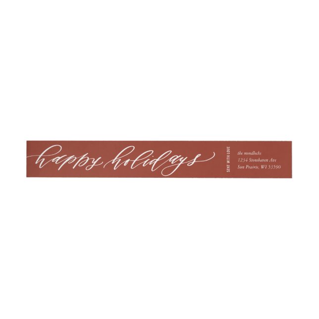 Customisable Calligraphy Holiday Envelope Label (Individual)