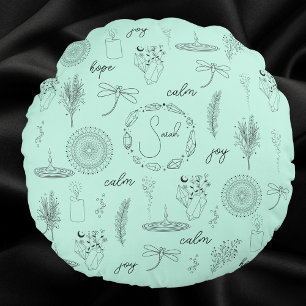 Customisable Calming Vibes Round Cushion