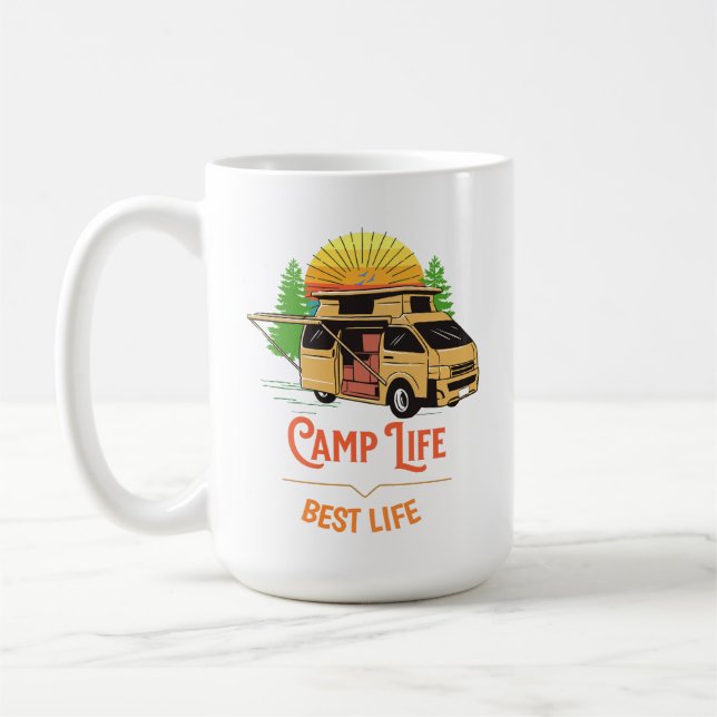 Customisable Camp Life Best Life Camper Coffee Mug (Left)