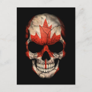 Customisable Canadian Flag Skull Postcard