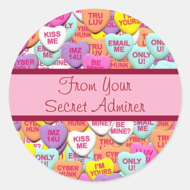 Customisable Candy Hearts Stickers (Front)