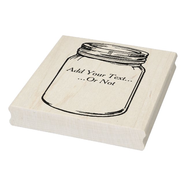 Customisable Canning Jar Rubber Art Stamp (Stamp)
