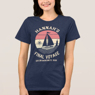 Customisable Cape Cod Bachelorette 2025 T-Shirt Tri-Blend Shirt