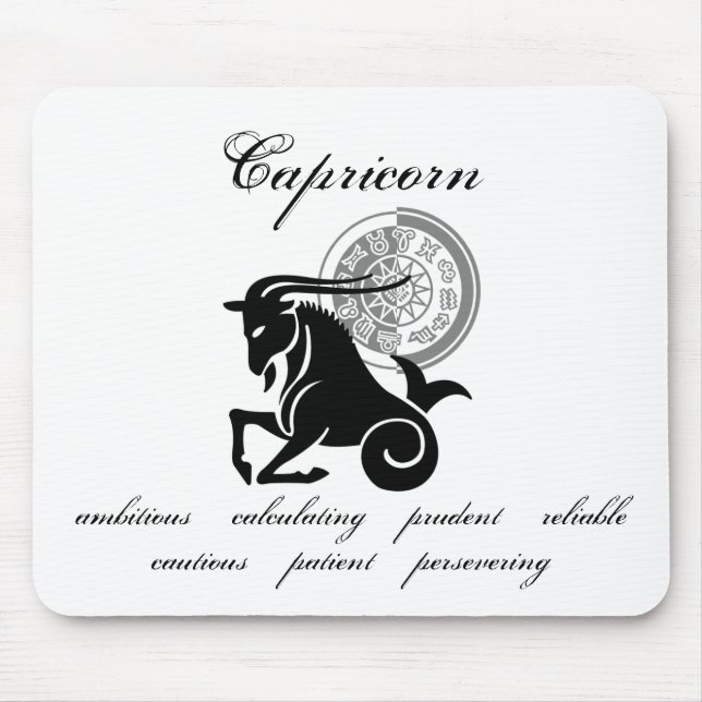 Customisable Capricorn traits Greek-style Zodiac Mouse Pad (Front)