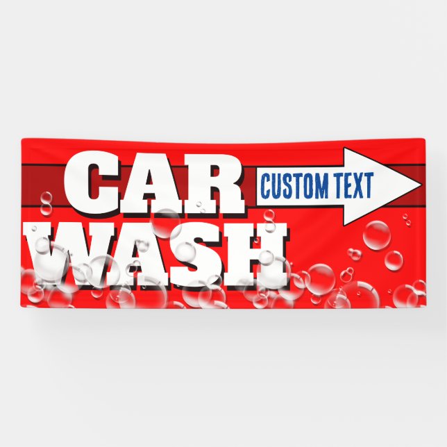 Customisable Car Wash Bold Bubbly Advertising  Banner (Horizontal)