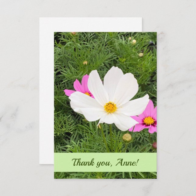 Customisable Card with Pink Flowers (Front/Back)