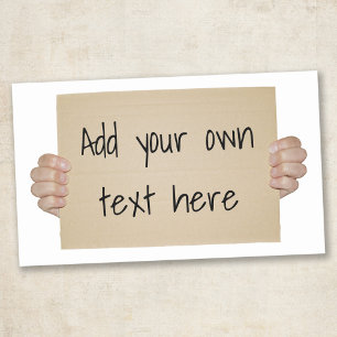 Customisable Cardboard Protest Sign Rectangular Sticker