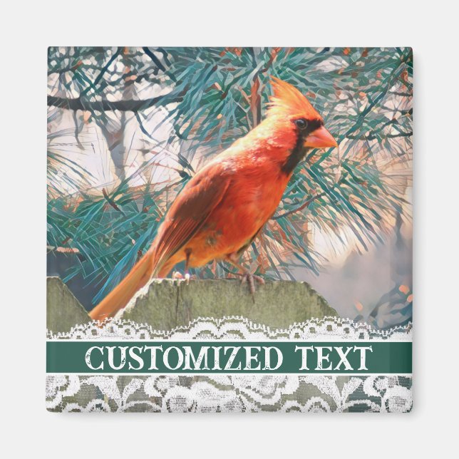 Customisable Cardinal Winter Holiday  Magnet (Front)