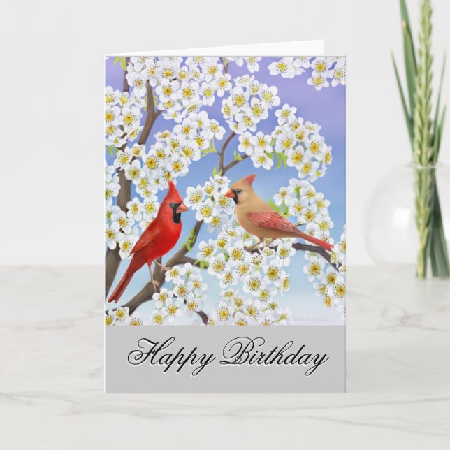 Customisable Cardinals Birthday Card (Front)