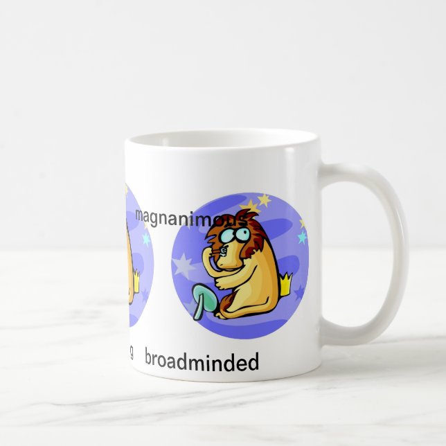 Customisable Cartoon Leo Lion traits Zodiac Coffee Mug (Right)