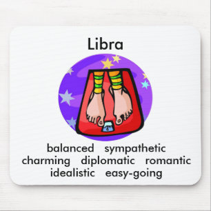 Customisable Cartoon Libra Scales traits Zodiac Mouse Pad