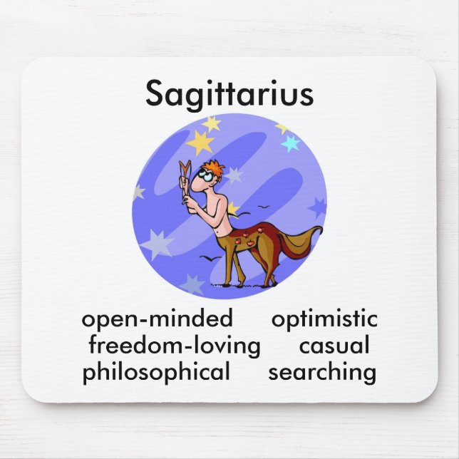 Customisable Cartoon Sagittarius Centaur Traits Mouse Pad (Front)