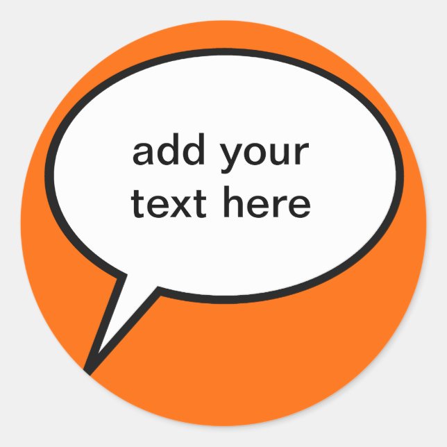 customisable cartoon speech balloon classic round sticker (Front)