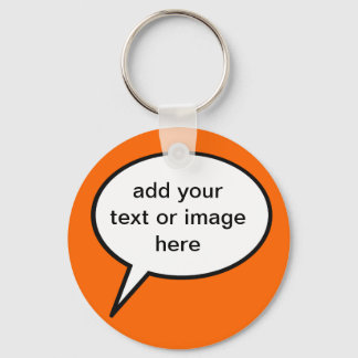 customisable cartoon speech balloon key ring