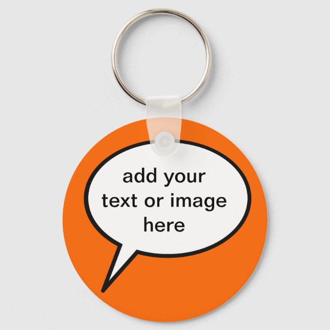 customisable cartoon speech balloon key ring (Front)