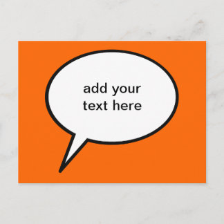 customisable cartoon speech balloon postcard