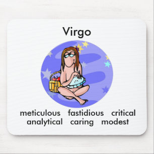 Customisable Cartoon Virgo traits Zodiac Mouse Pad