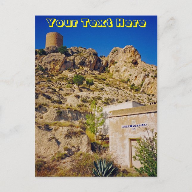 Customisable Castalla Castle, Spain Postcard (Front)