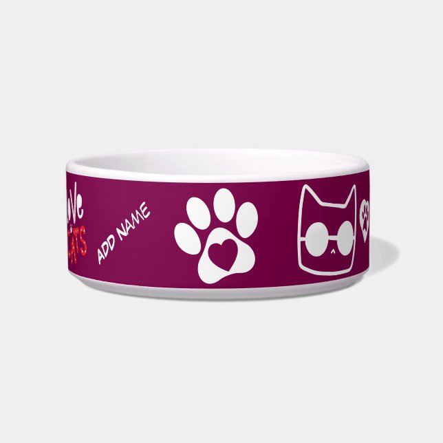 Customisable Cat Bowl - Personalised Cat Gift (Front)