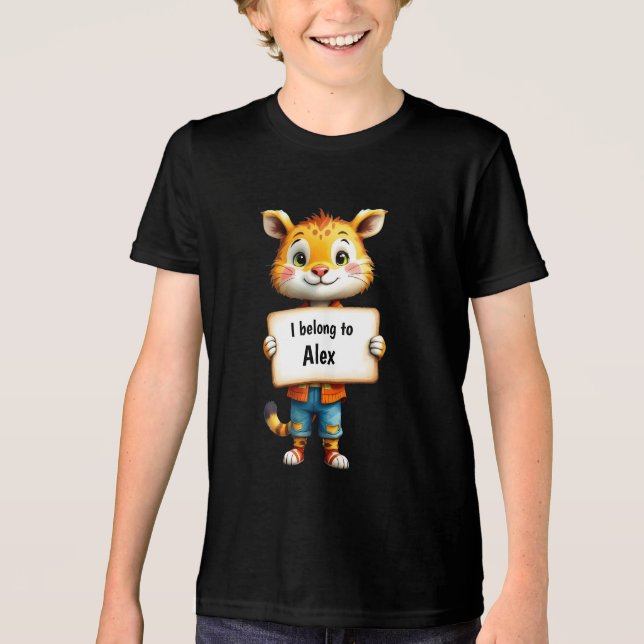 Customisable Cat Character Tri-Blend Shirt (Front)
