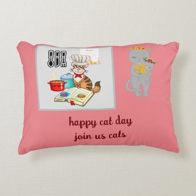 Customisable Cat Lover Accent Pillow (Front)