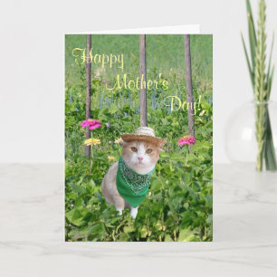 Customisable Cat Lover Mother's Day Gardener Card