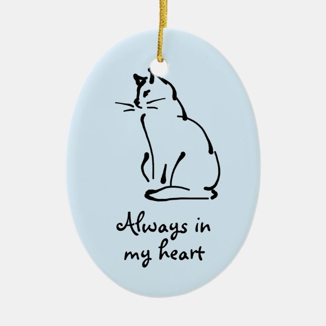 Customisable Cat Memorial Ornament (Front)