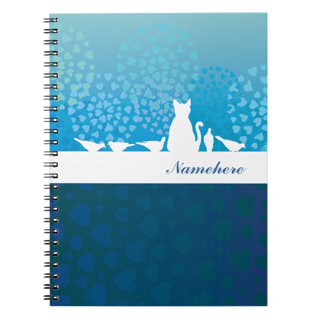 Customisable: Cat & the gang Spiral Notebook (Front)