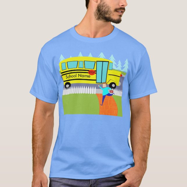 Customisable Catching the School Bus T-Shirt (Front)