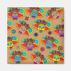 Customisable Catrina Sugar Skulls Magnet