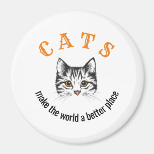 Customisable cats make the world a better place magnet