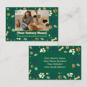 Customisable Cattery Business Card with Photo